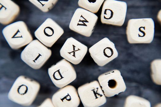 Alphabet block scattered on the floor. Shooting Location: Tokyo metropolitan area