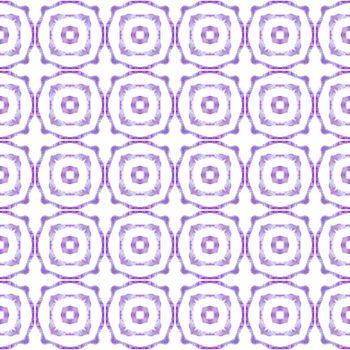 Medallion seamless pattern. Purple fair boho chic summer design. Textile ready pretty print, swimwear fabric, wallpaper, wrapping. Watercolor medallion seamless border.