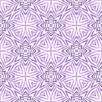 Textile ready dazzling print, swimwear fabric, wallpaper, wrapping. Purple shapely boho chic summer design. Exotic seamless pattern. Summer exotic seamless border.