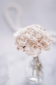 Bridal bouquet of white roses - wedding day, floral beauty, luxury event decoration concept. The happiest day of our lives