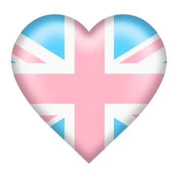 A Great Britain trans gender flag heart button