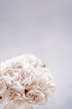 Bridal bouquet of white roses - wedding day, floral beauty, luxury event decoration concept. The happiest day of our lives