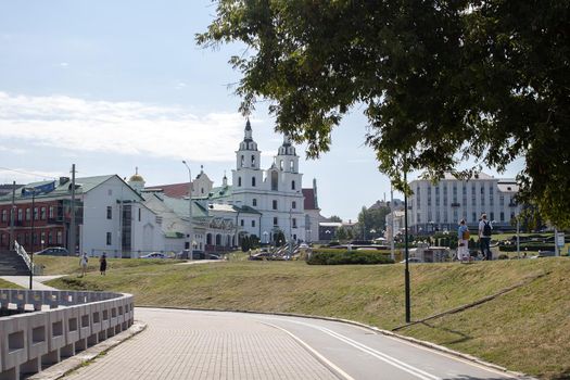 Belarus, Minsk - 18 august, 2022: Orthodox Church on the Nemiga close up