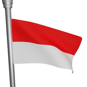 3d rendering of indonesia flag concept indonesia national day