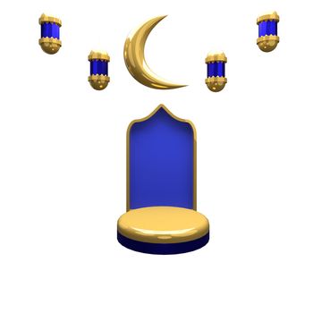 3d rendering of the podium with islamic concept