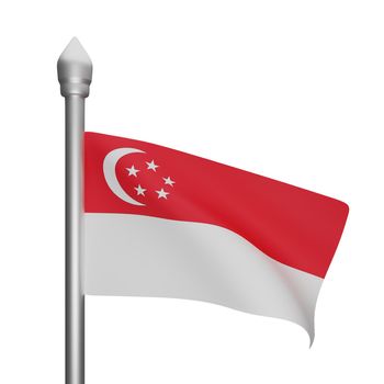 3d rendering of singapore flag concept singapore national day