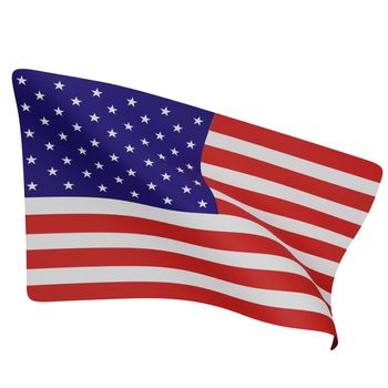 3d rendering of the american flag independence day concept