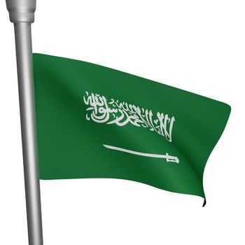 3d rendering of saudi arabia flag concept saudi arabia national day