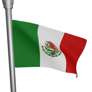 3d rendering of mexico flag concept mexico national day