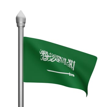 3d rendering of saudi arabia flag concept saudi arabia national day