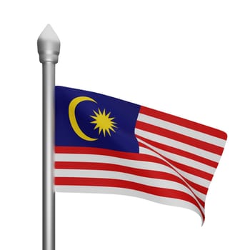 3d rendering of malaysia flag concept malaysia national day