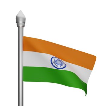 3d rendering of india flag concept india national day