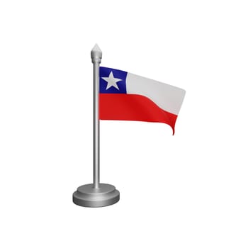 3d rendering of chile flag concept chile national day