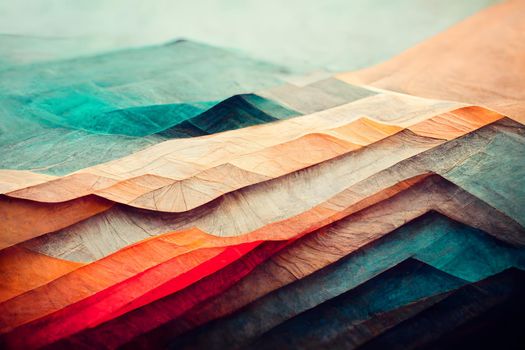 colorful abstract painting-like feathers background, neural network generated art.