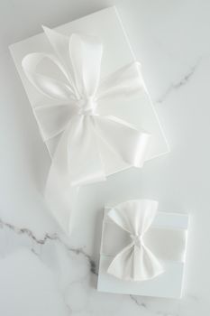 Romantic celebration, lifestyle and holiday present concept - Luxury wedding gifts on marble