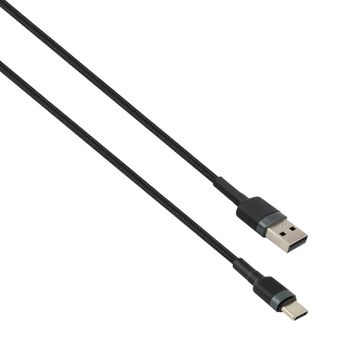 Cable with USB and Type-C connector, on white background