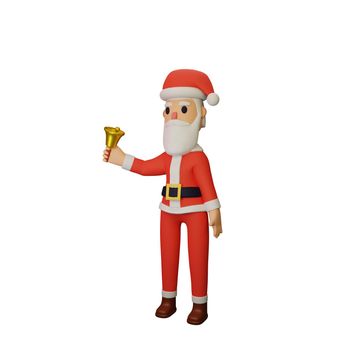 3d rendering of santa character with christmas and new year concept