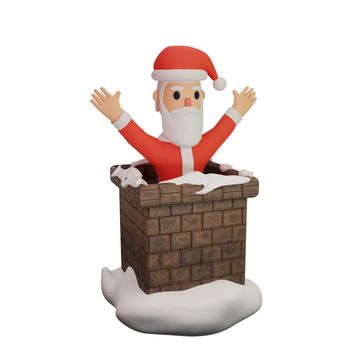 3d rendering of santa character with christmas and new year concept