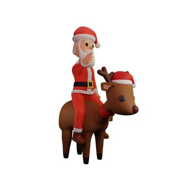 3d rendering of santa character with christmas and new year concept