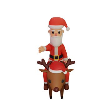 3d rendering of santa character with christmas and new year concept