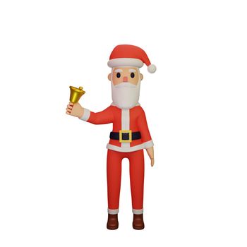 3d rendering of santa character with christmas and new year concept