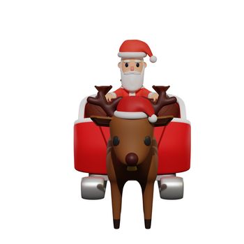 3d rendering of santa character with christmas and new year concept