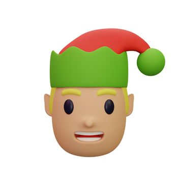 3d rendering of christmas concept character elves icon