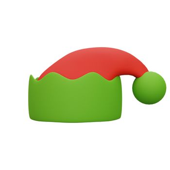 3d rendering of christmas concept elves hat icon