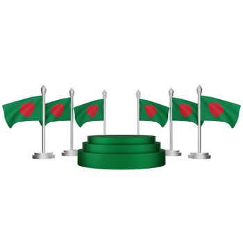 3d rendering of podium with bangladesh national day concept