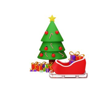 3d rendering with merry christmas and new year concept