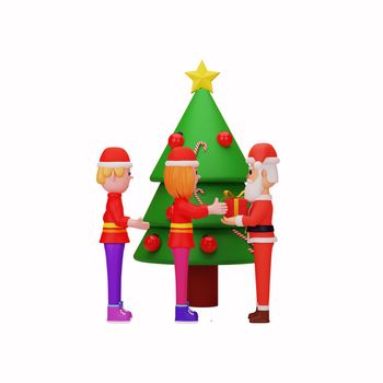 3d rendering with merry christmas and new year concept