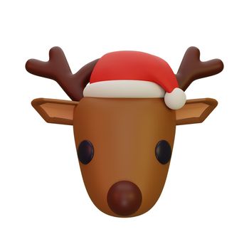 3d rendering of christmas concept reindeer icon