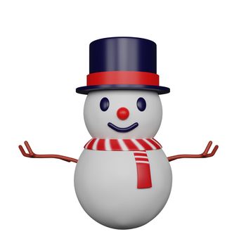 3d rendering of snowman christmas and new year