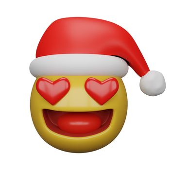 3d rendering of christmas and new year emojis