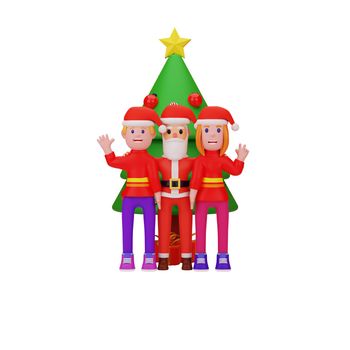 3d rendering with merry christmas and new year concept