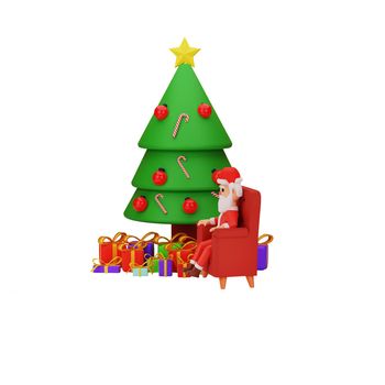 3d rendering with merry christmas and new year concept