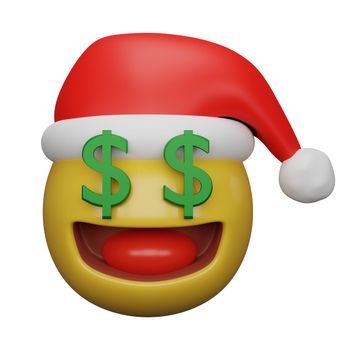 3d rendering of christmas and new year emojis