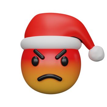 3d rendering of christmas and new year emojis