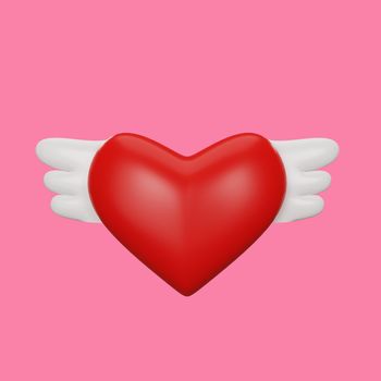 3d rendering of heart with valentine's day concept