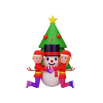 3d rendering with merry christmas and new year concept