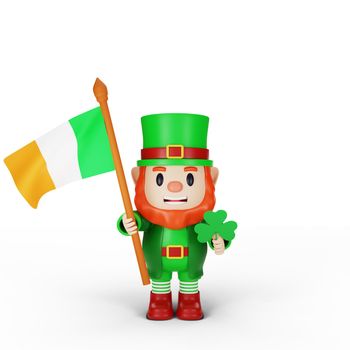 3d rendering of character st. patrick's day concept