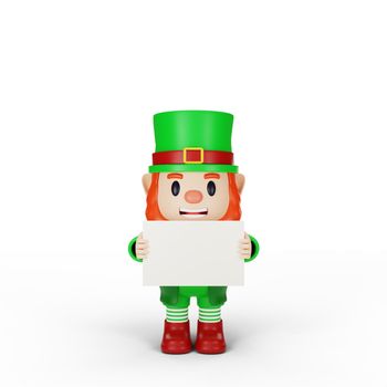 3d rendering of character st. patrick's day concept