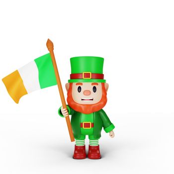 3d rendering of character st. patrick's day concept