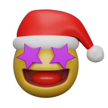 3d rendering of christmas and new year emojis