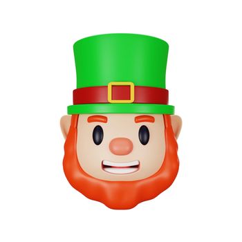3d rendering of head character st. patrick's day concept
