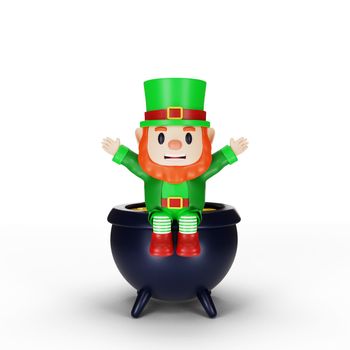 3d rendering of character st. patrick's day concept