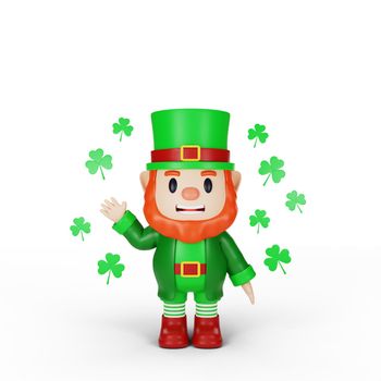 3d rendering of character st. patrick's day concept