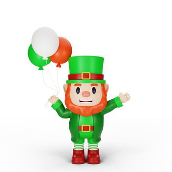 3d rendering of character st. patrick's day concept