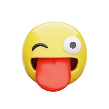3d emoji Winking Face with Tongue