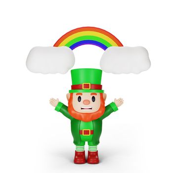 3d rendering of character st. patrick's day concept